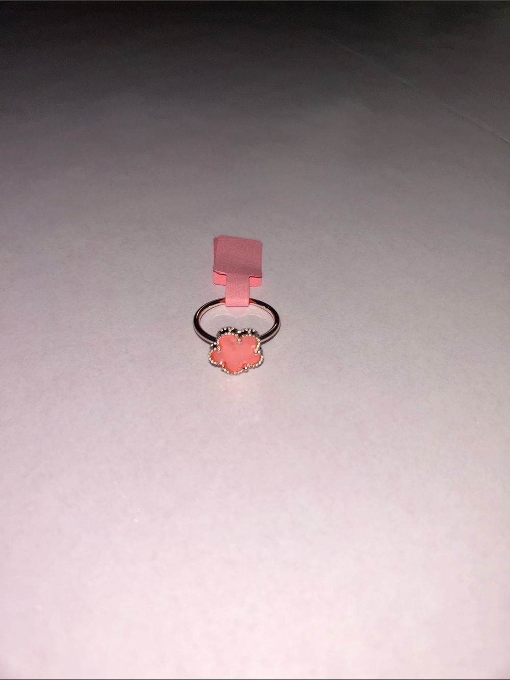 Pink Flower Silver Ring - Pink Stone Floral Ring